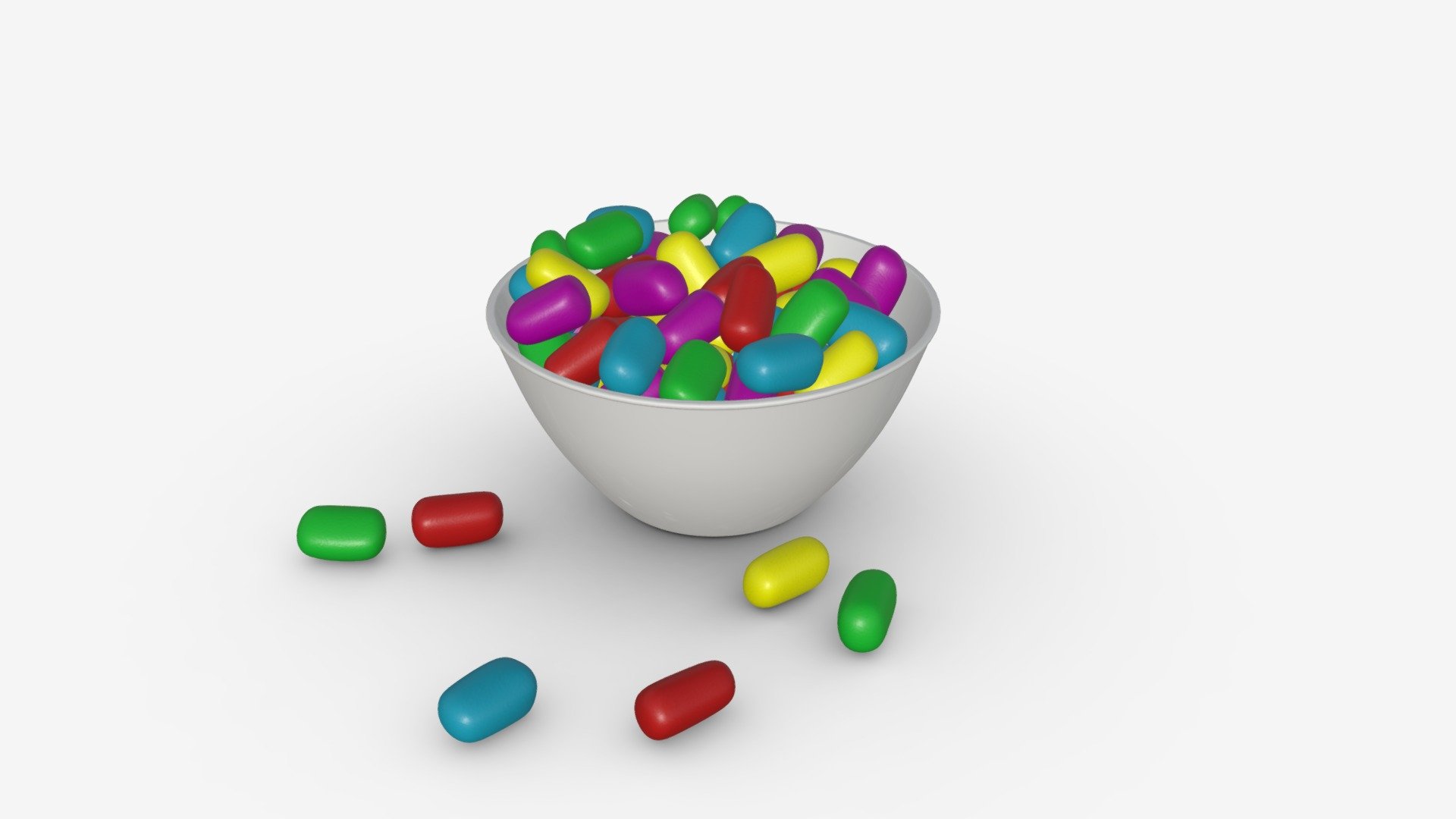 Candies in glass bowl 3d model