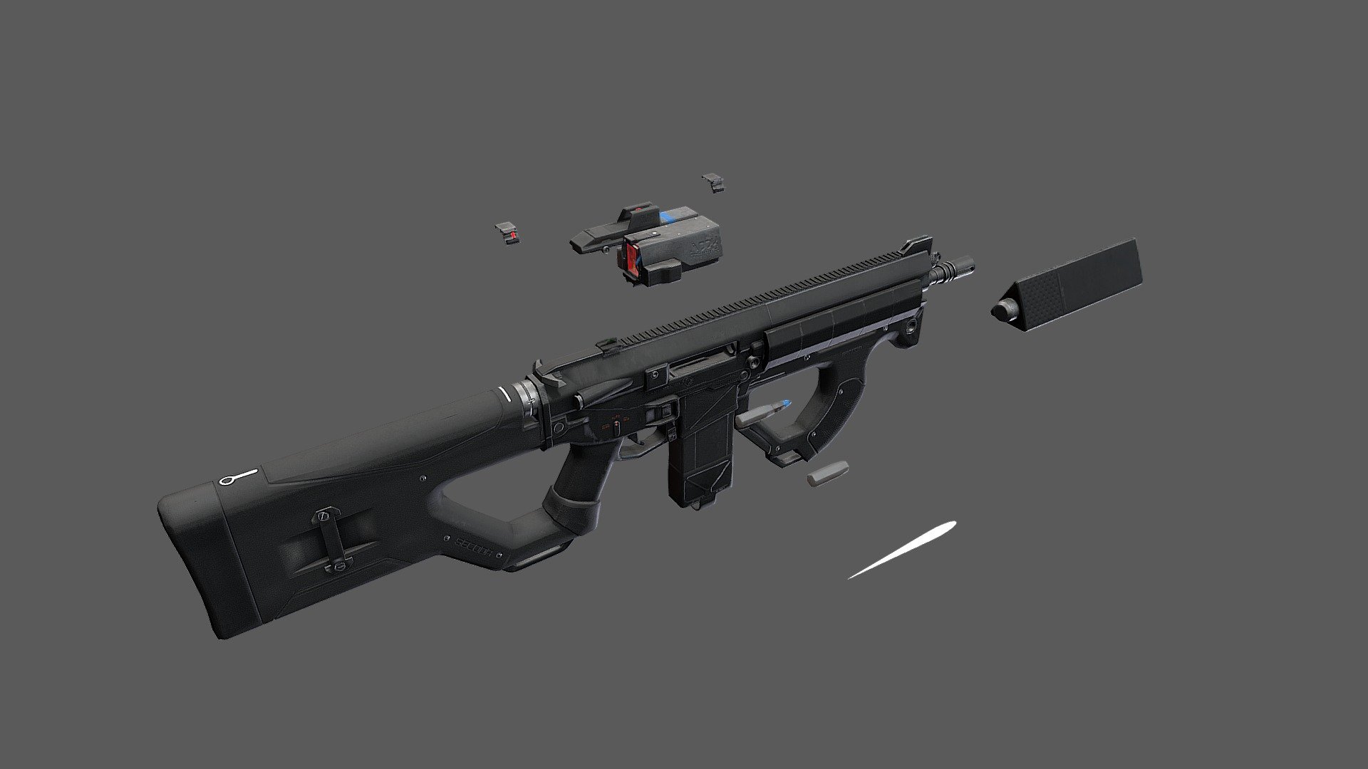 R2 Assault Rifle 3d model