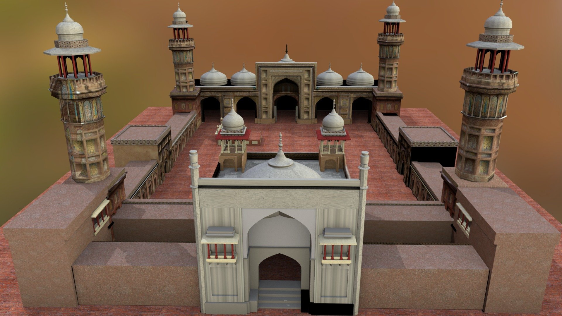 Masjid Wazir Khan Mosque 3d model