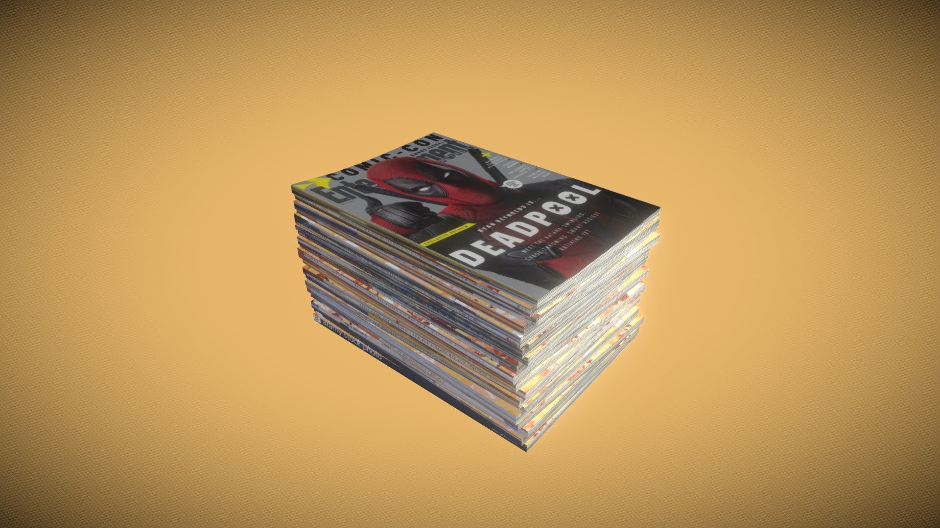 stack of magazines 3d model