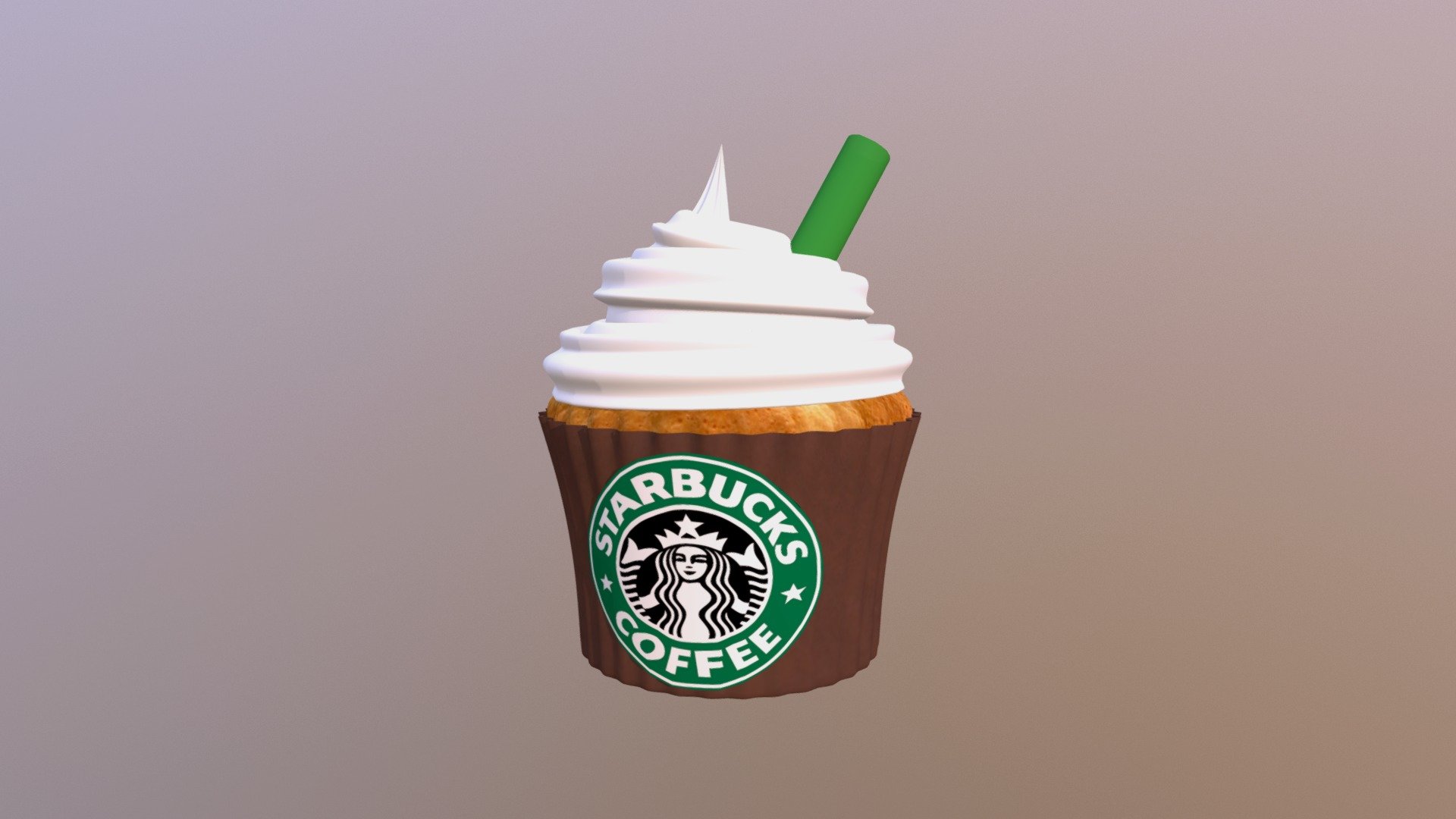 Starbucks Frappuccino Cupcake! :) (No Caramel) 3d model