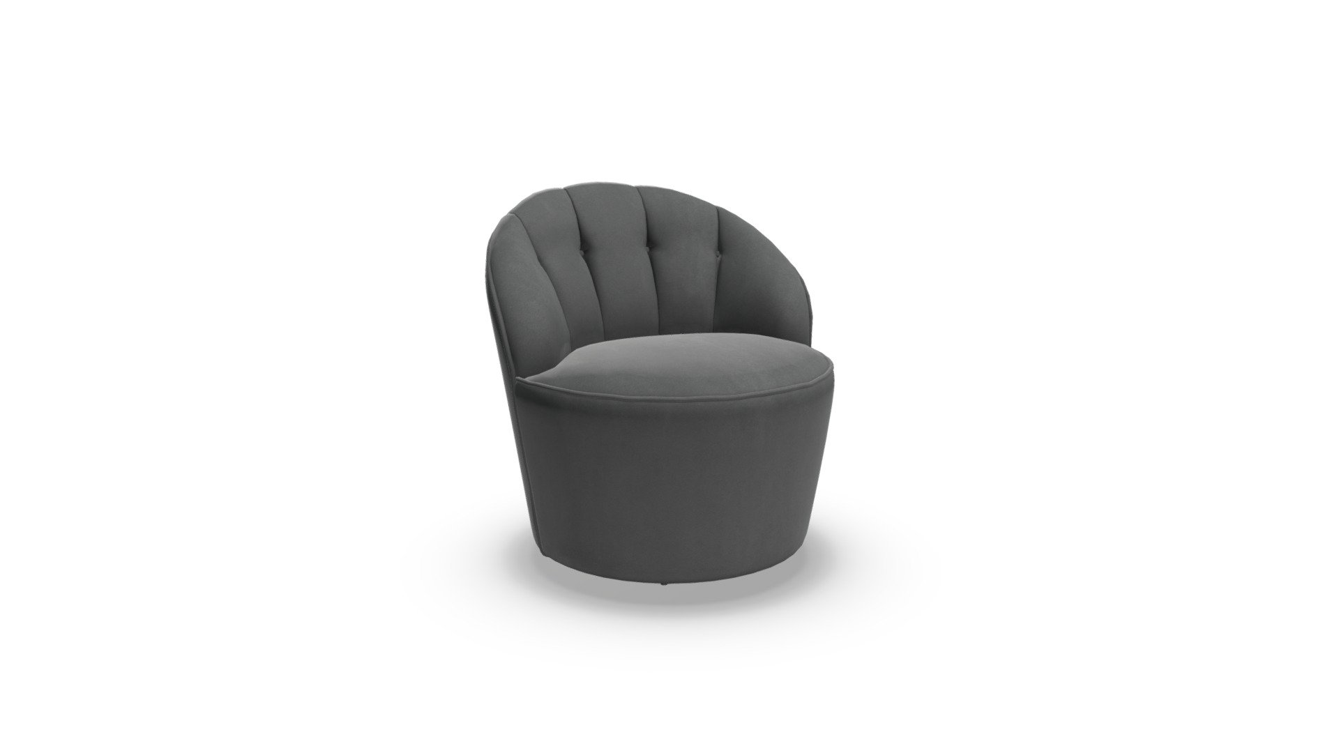 Margot Swivel Accent Chair, Pewter Grey Velvet 3d model