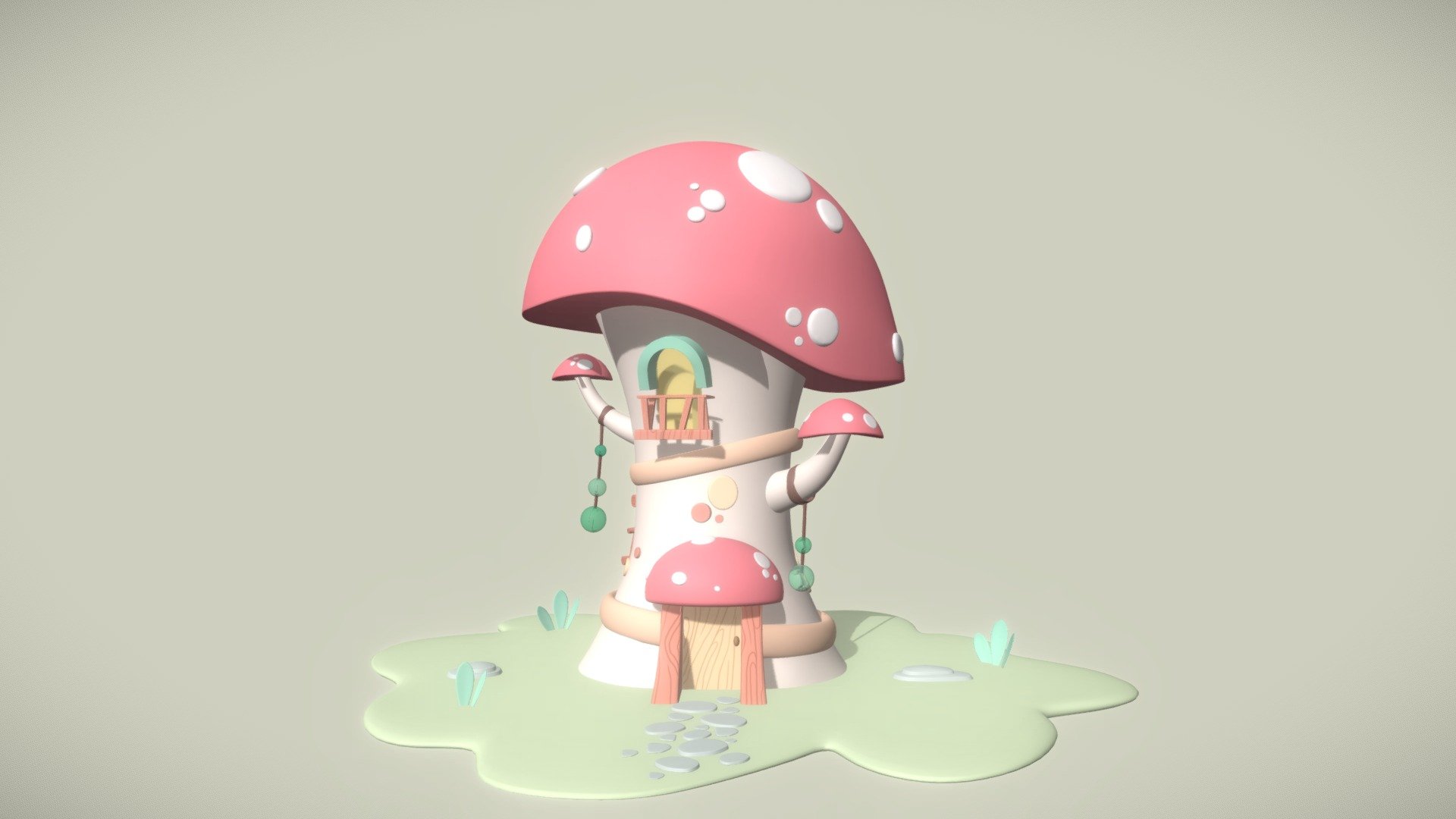 Mushroom House 3d model