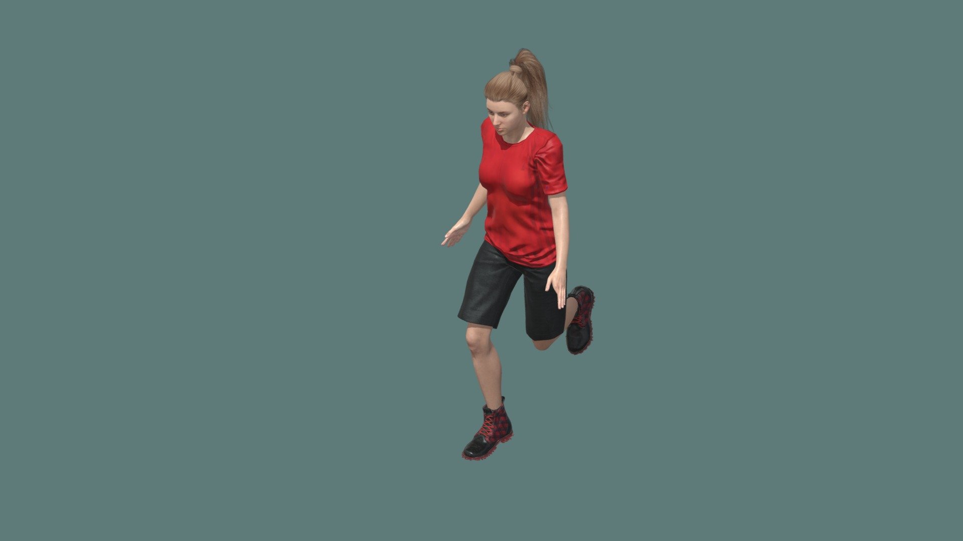 Football Player Girl 2 3d model