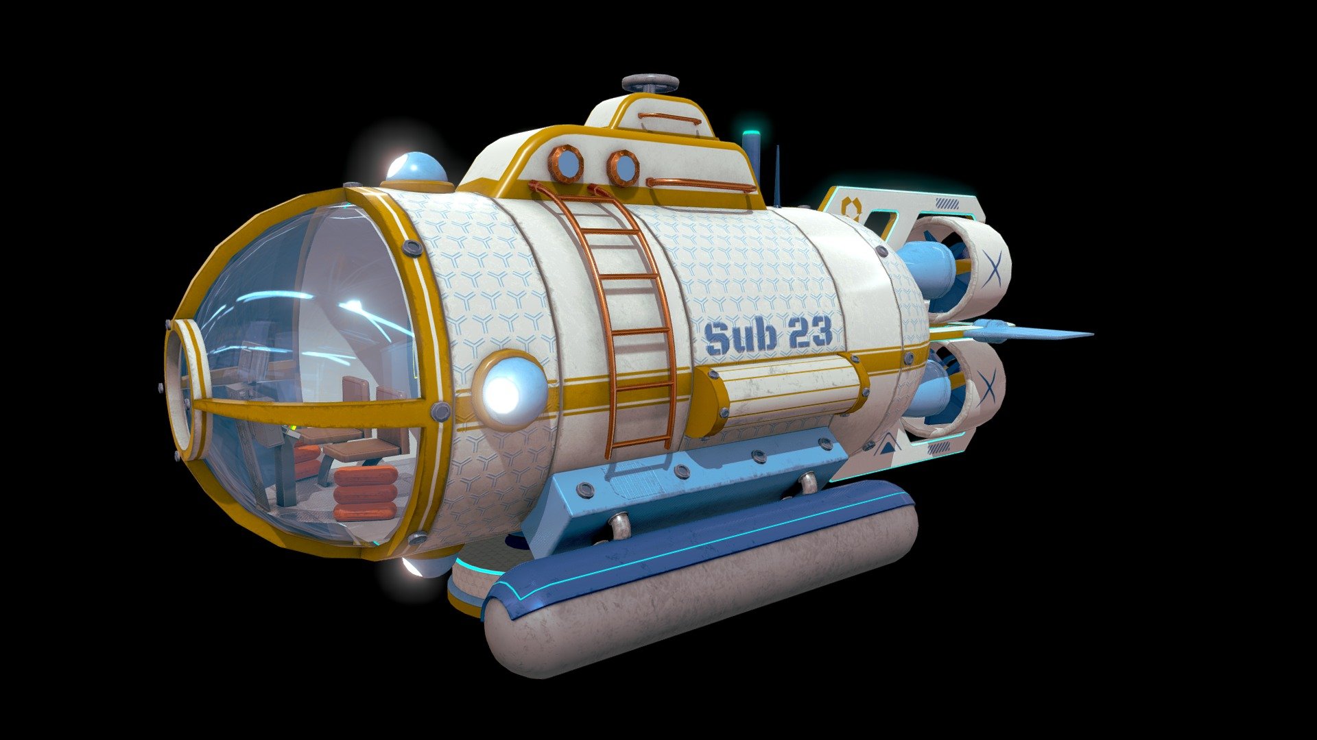 Submarine Underwater 3d model