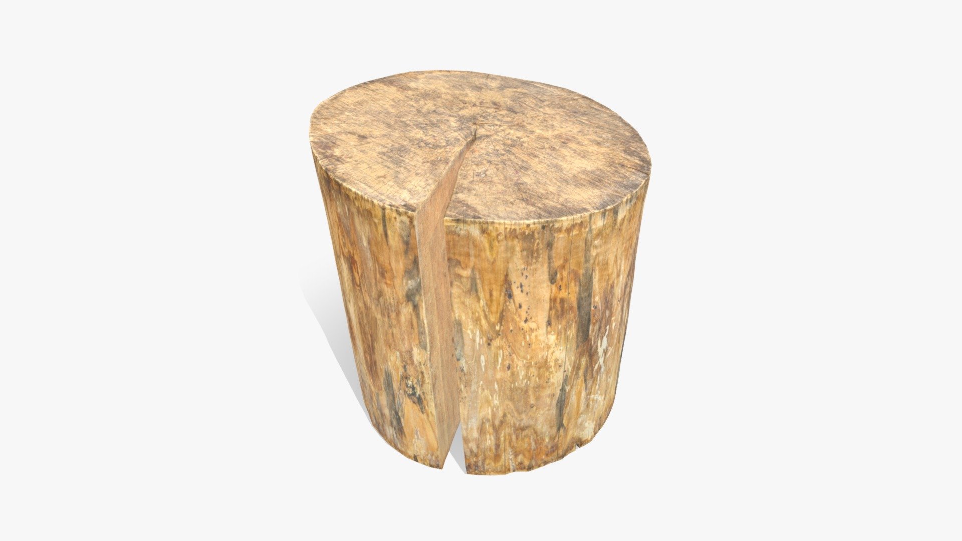 Log Round Cracked 3d model