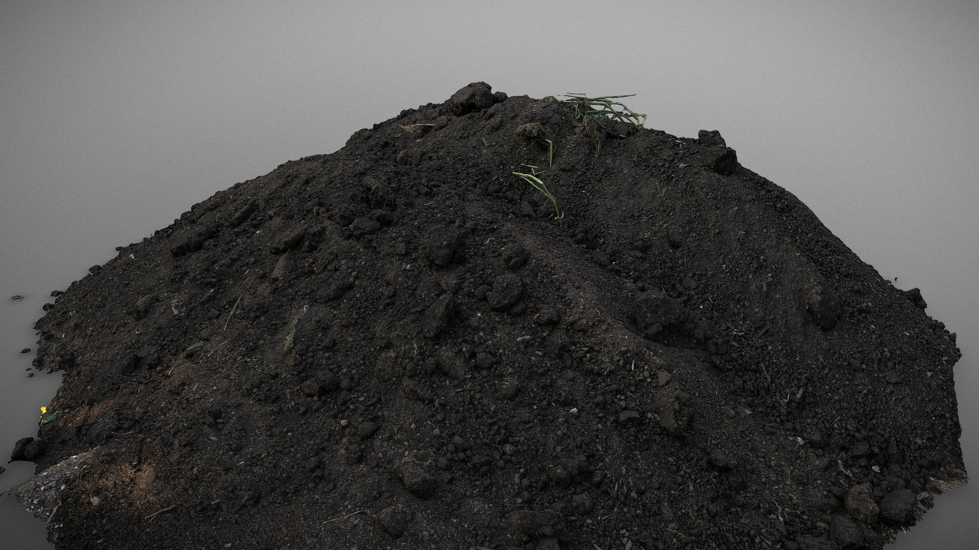 Soil heap with plants 3d model