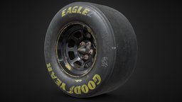 NASCAR Worn Wheel from 00`s. Low Poly