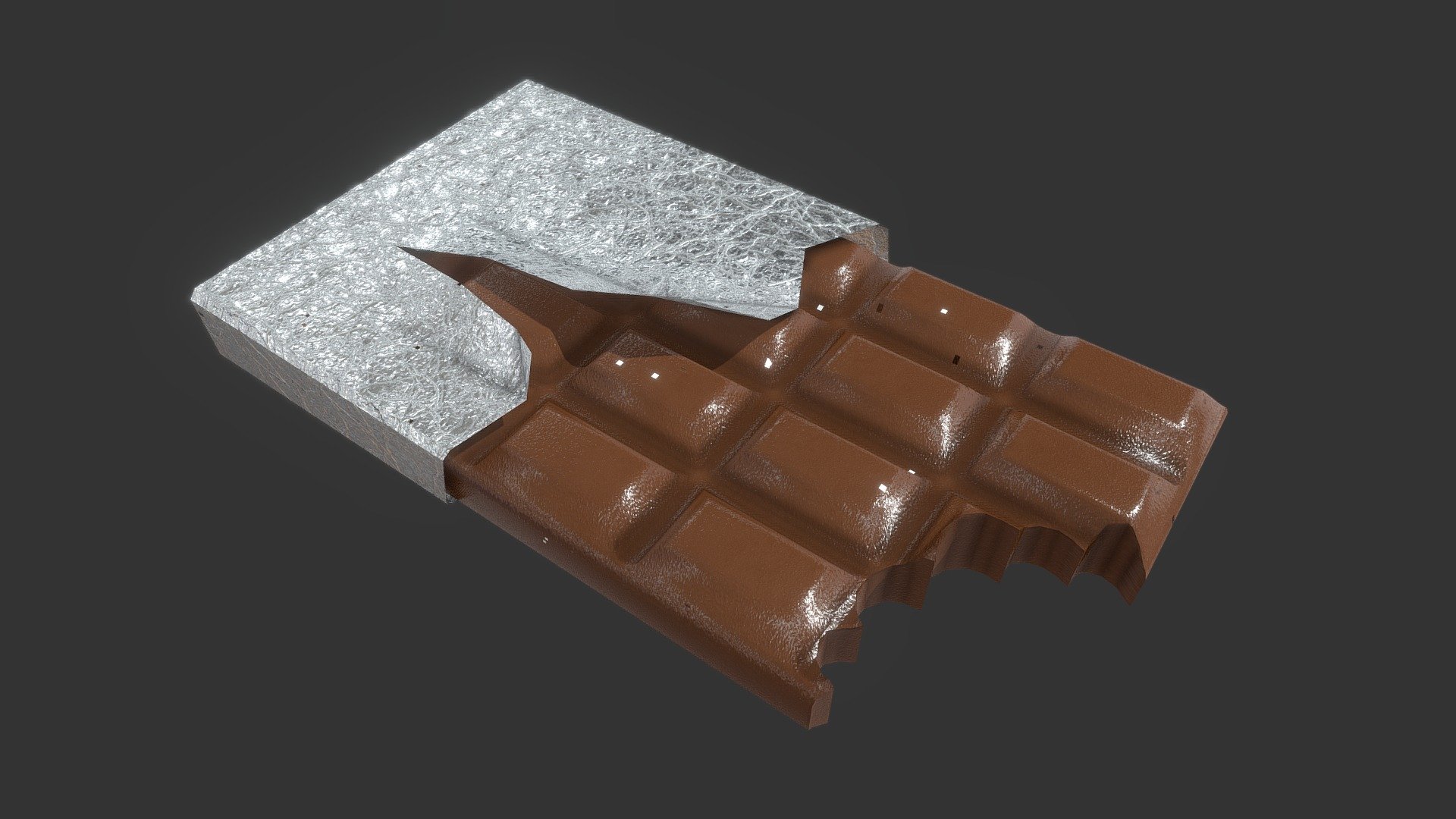 Eaten Chocolate Bar 3d model