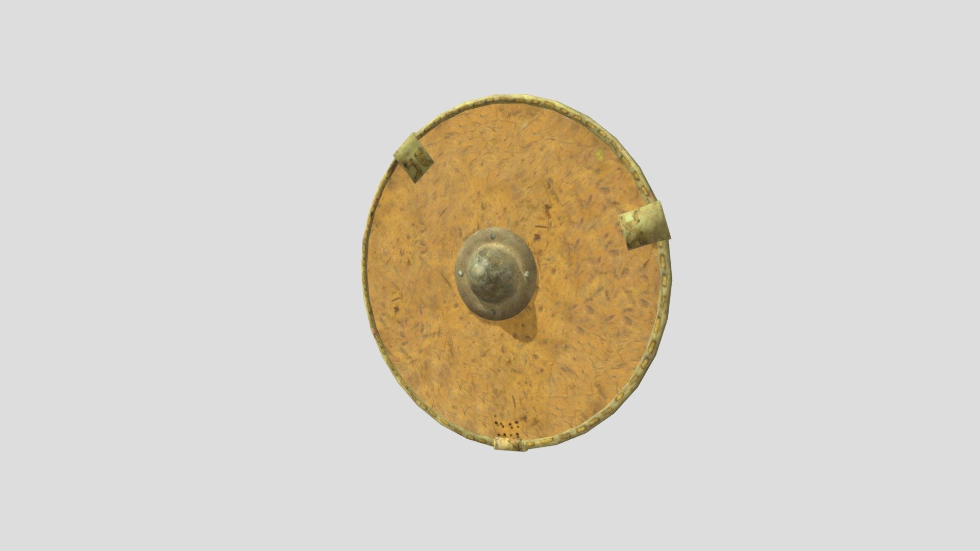 Round Shield Brown 3d model