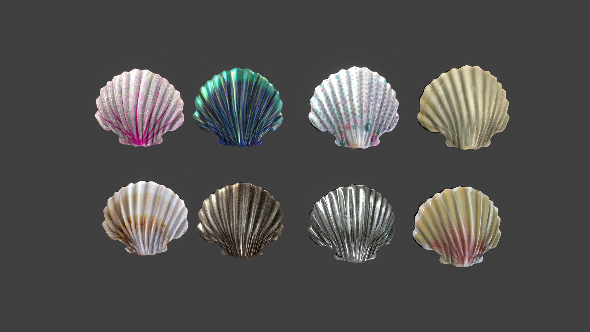 Scalloped Seashell Nipple Covers 3d model