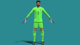 3D Rigged Alisson Becker Brazil Worldcup 2022