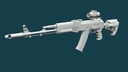 AK-74m baked AO and normals