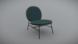 Stylized Modern Metallic Legged Armchair