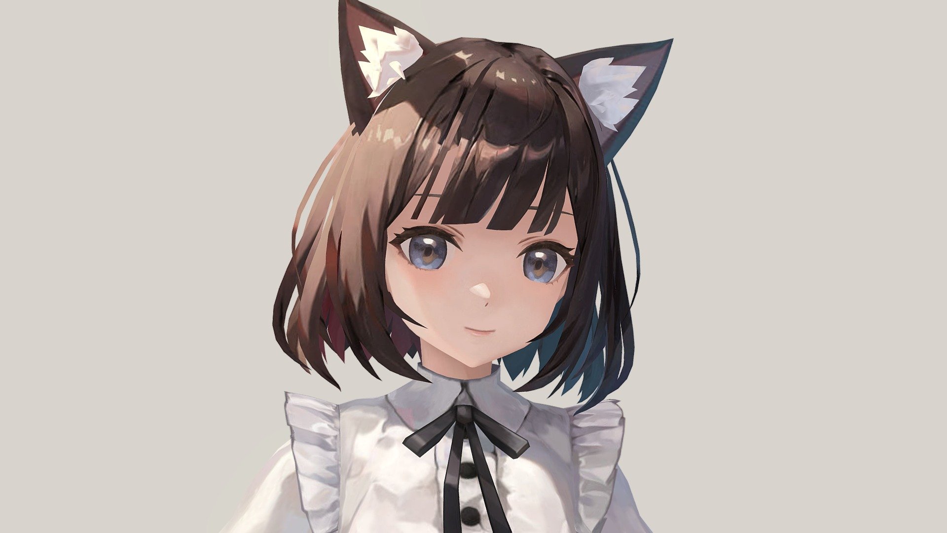 Cat ear girl (AI) 3d model