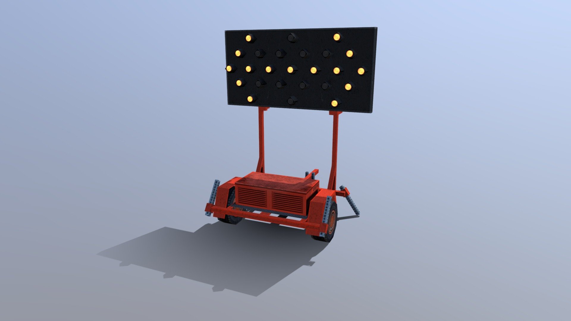 Arrow Board Trailer 3d model