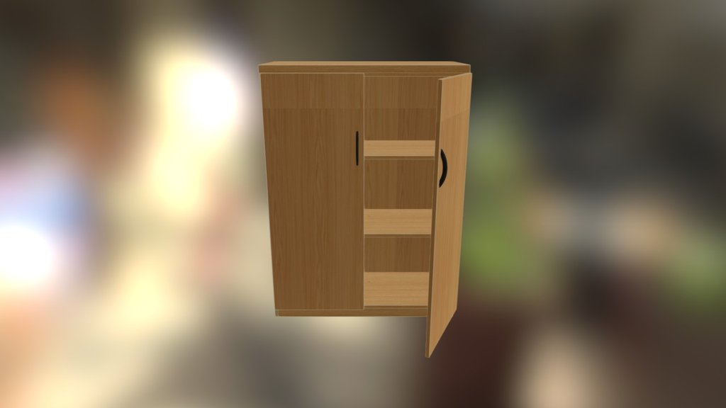 ACA012 3-Tier 1200 Cupboard Acacia Range NO 3d model