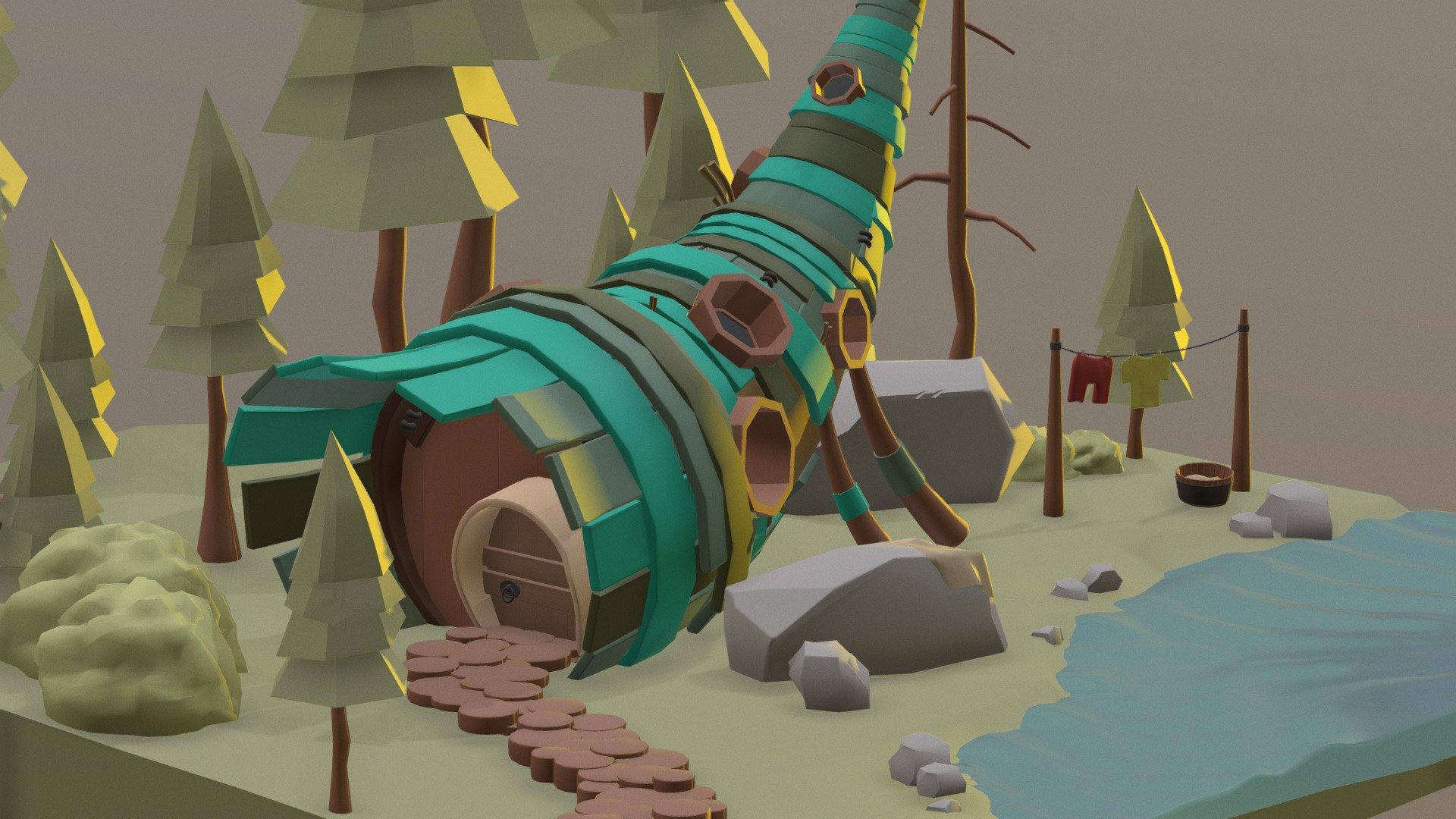 Whale house 3d model