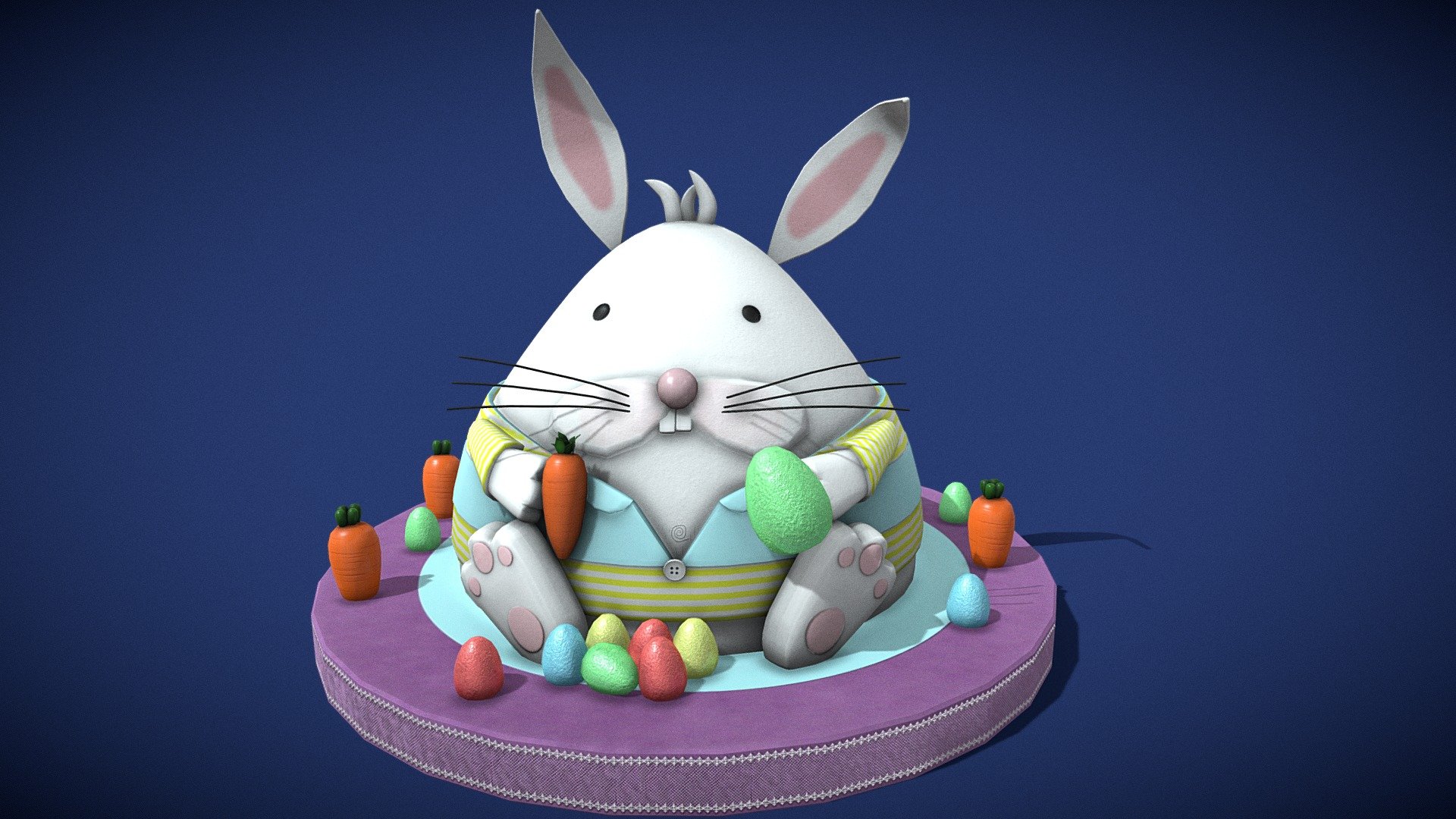 Plump Rabbit Cake 3d model