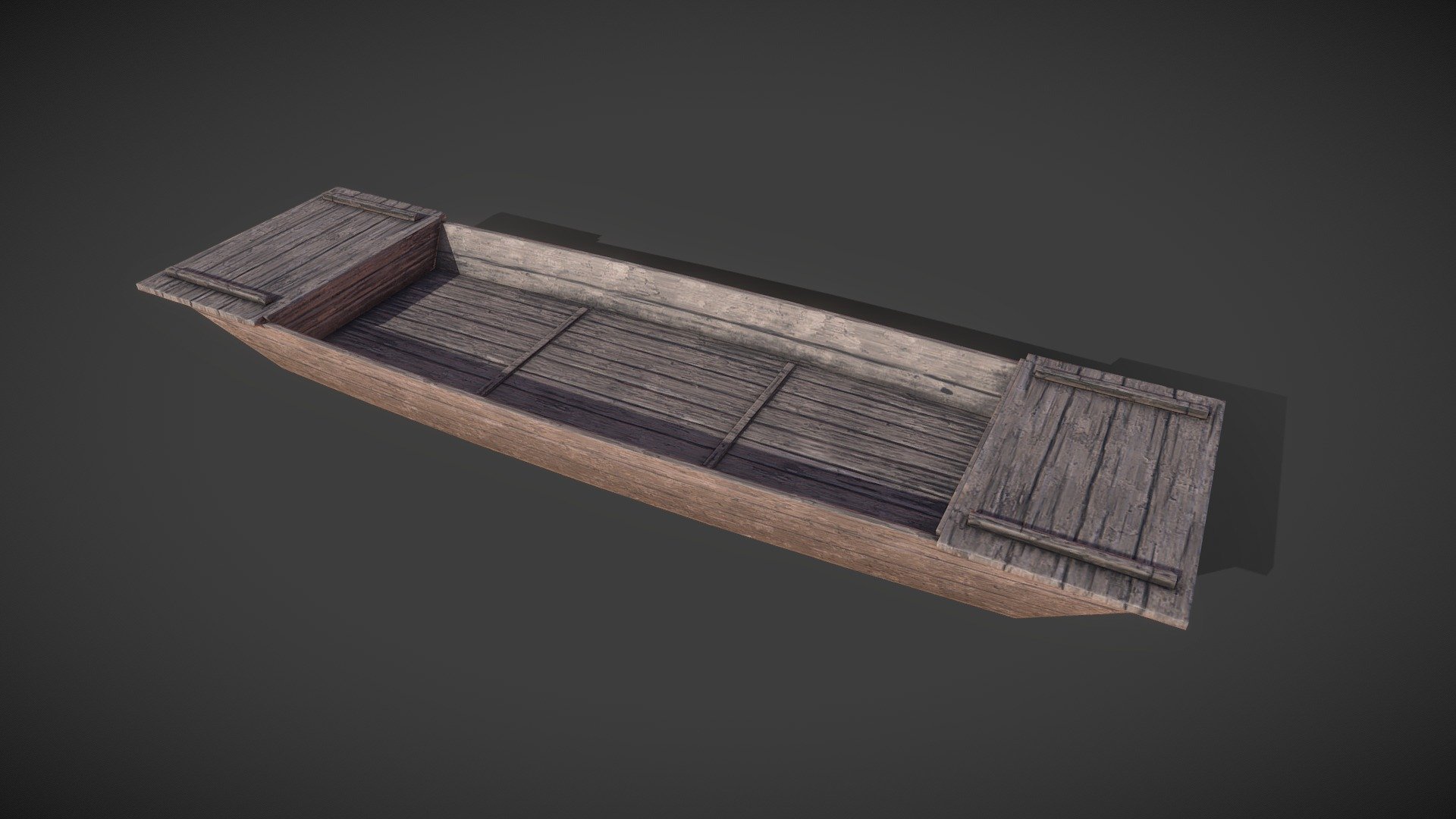 Wooden boat 3d model