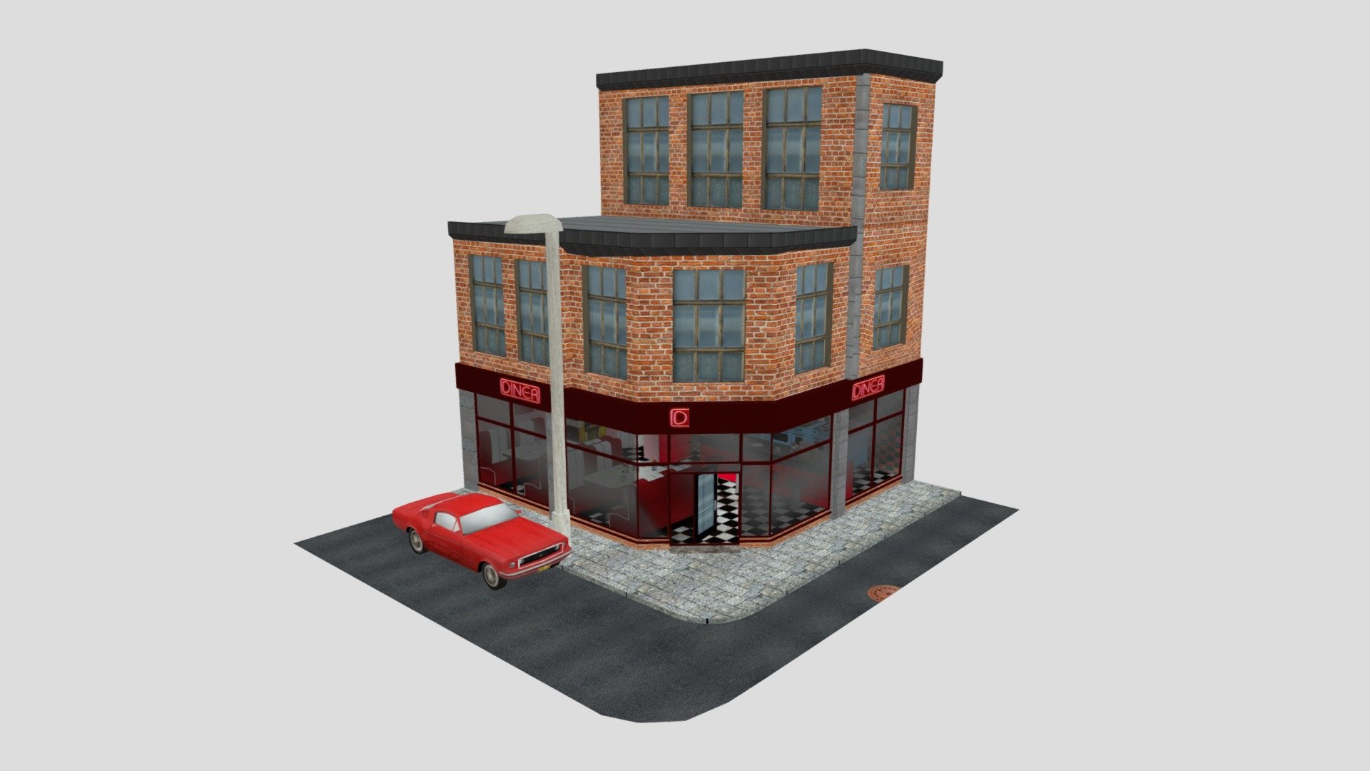 Diner Building 3d model