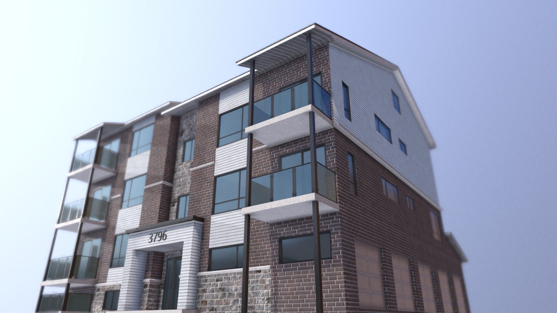 Modern Apartment (exterior) 3d model