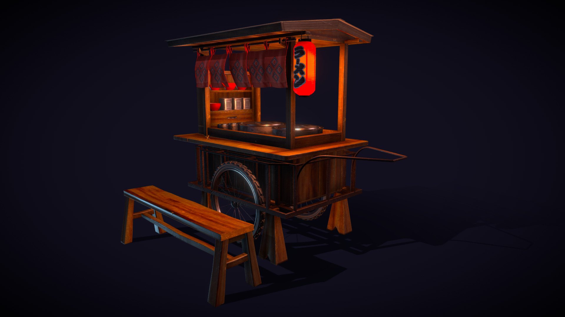 Yatai Ramen Cart 3d model