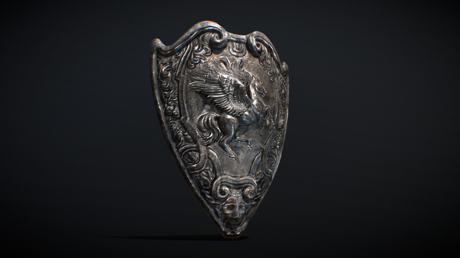 Medieval Shield (Low-poly, game-ready) 3d model