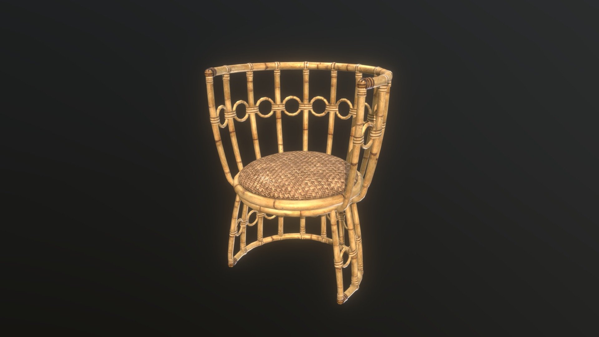 JULIA INDOOR RATTAN LOWBACK CHAIR 3d model