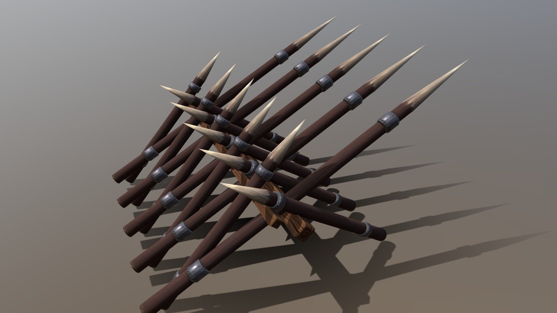 Wooden Palisades 3d model