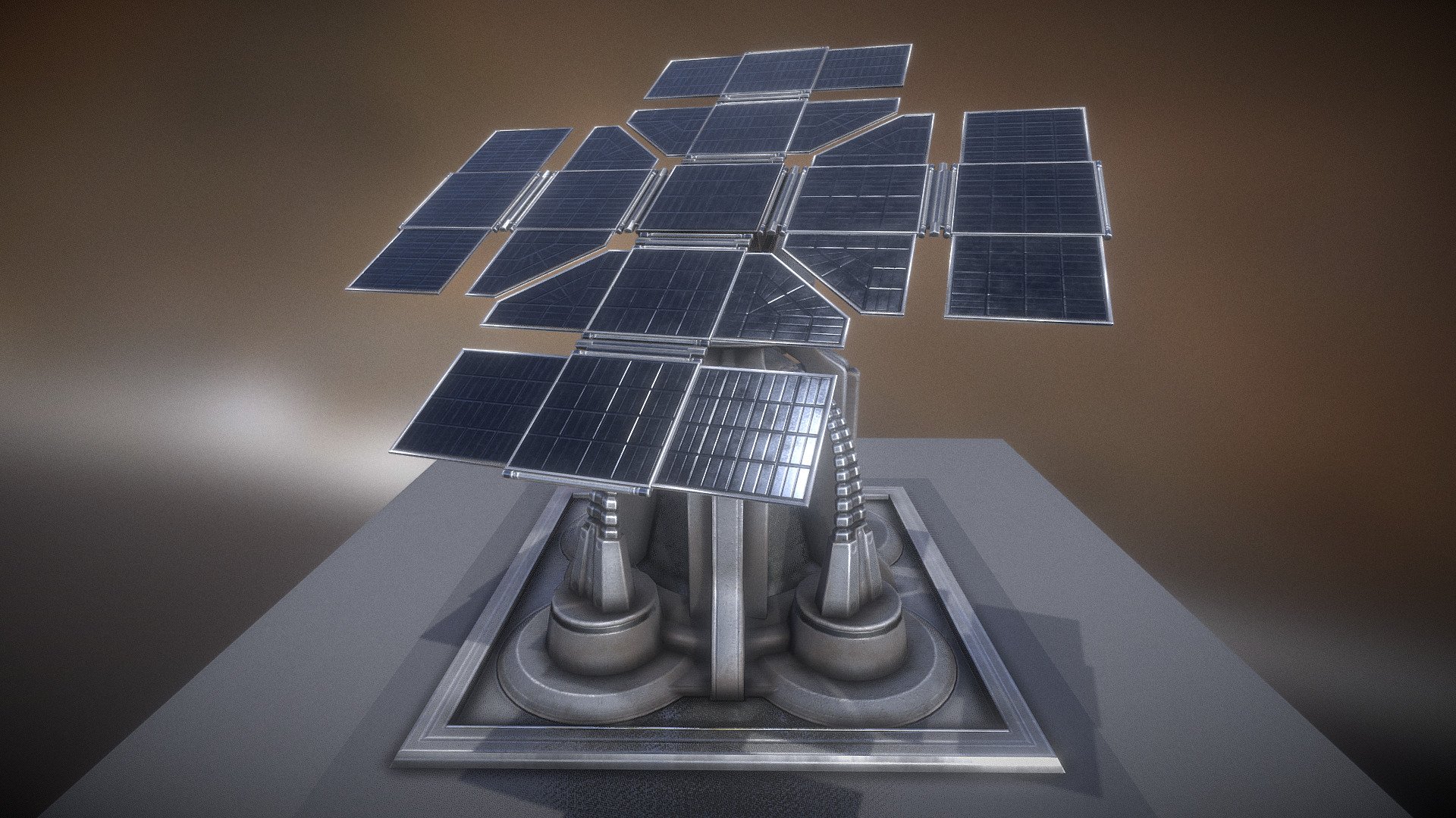 Futuristic Solar Power Tower 3d model