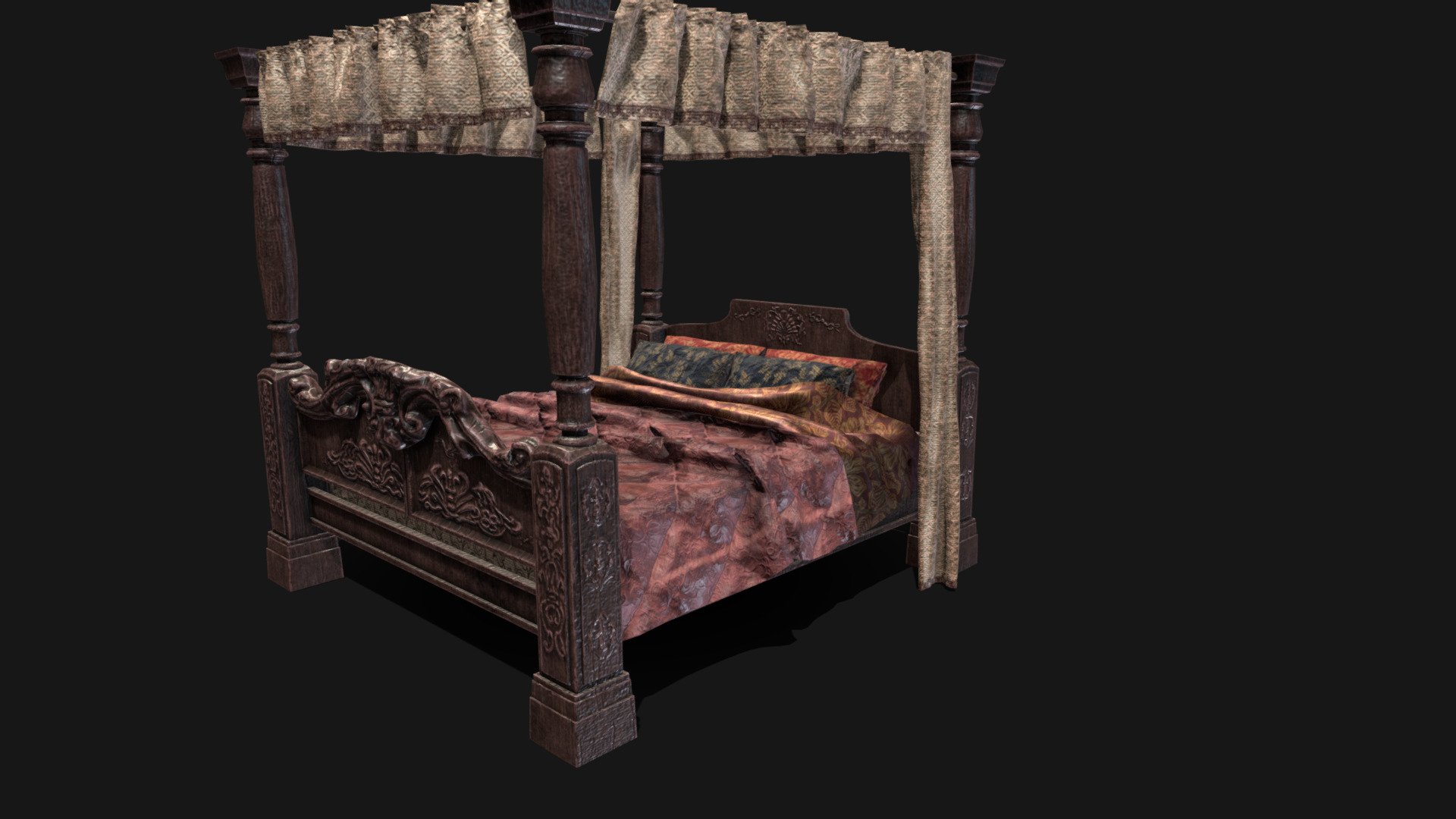 Victorian Bed 3d model