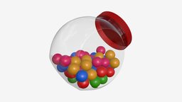 Gumballs in glass jar 02