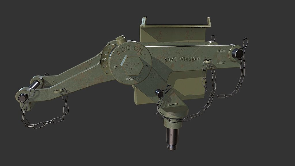 M2 Browning Mount MK-23 3d model