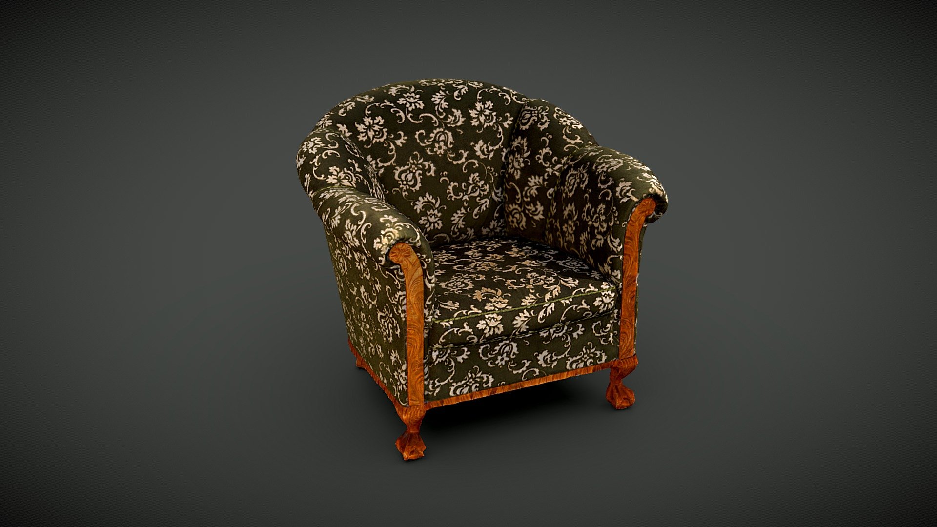 Green armchair 3d model