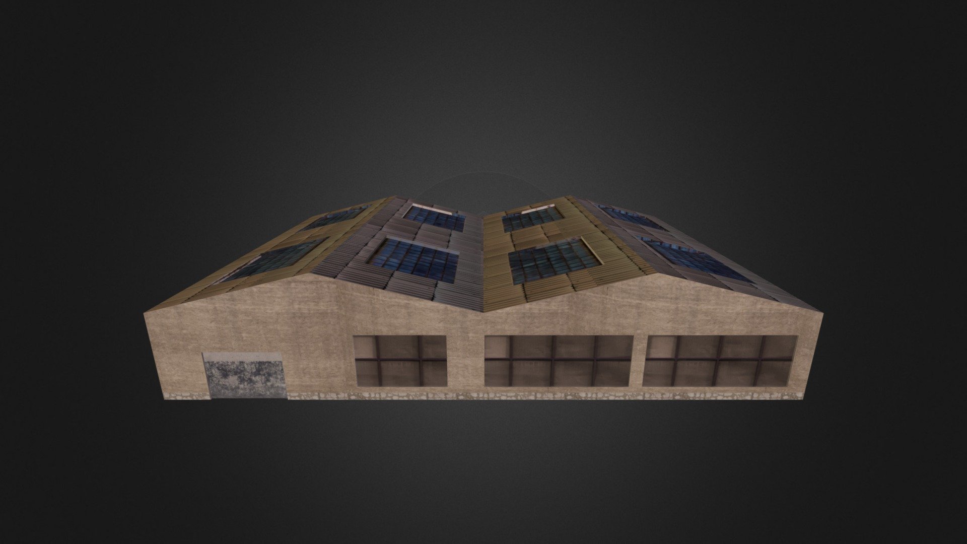 Military Barrack (Concrete Trim) 3d model