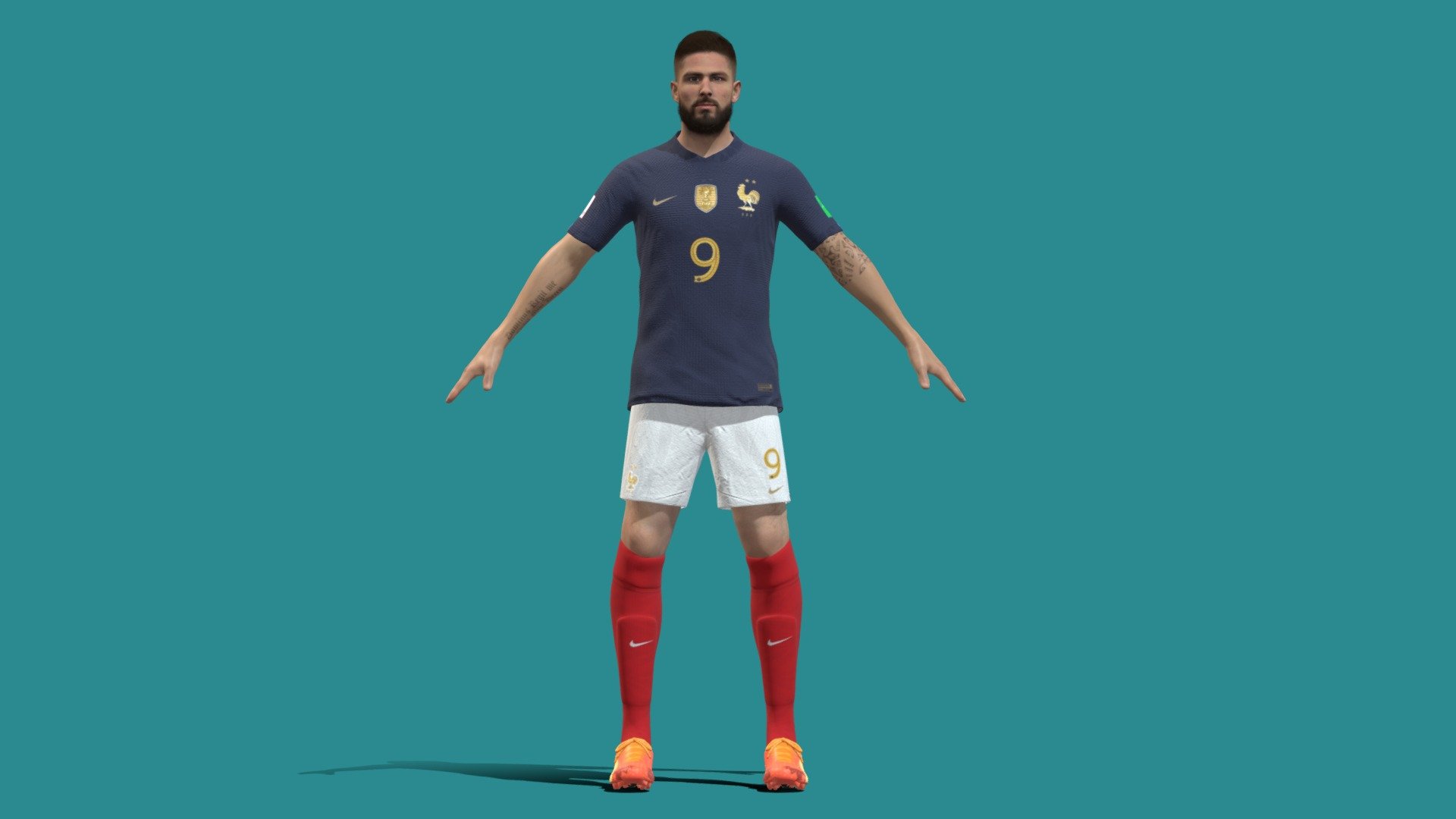 Olivier Giroud  France Worldcup 2022 3d model