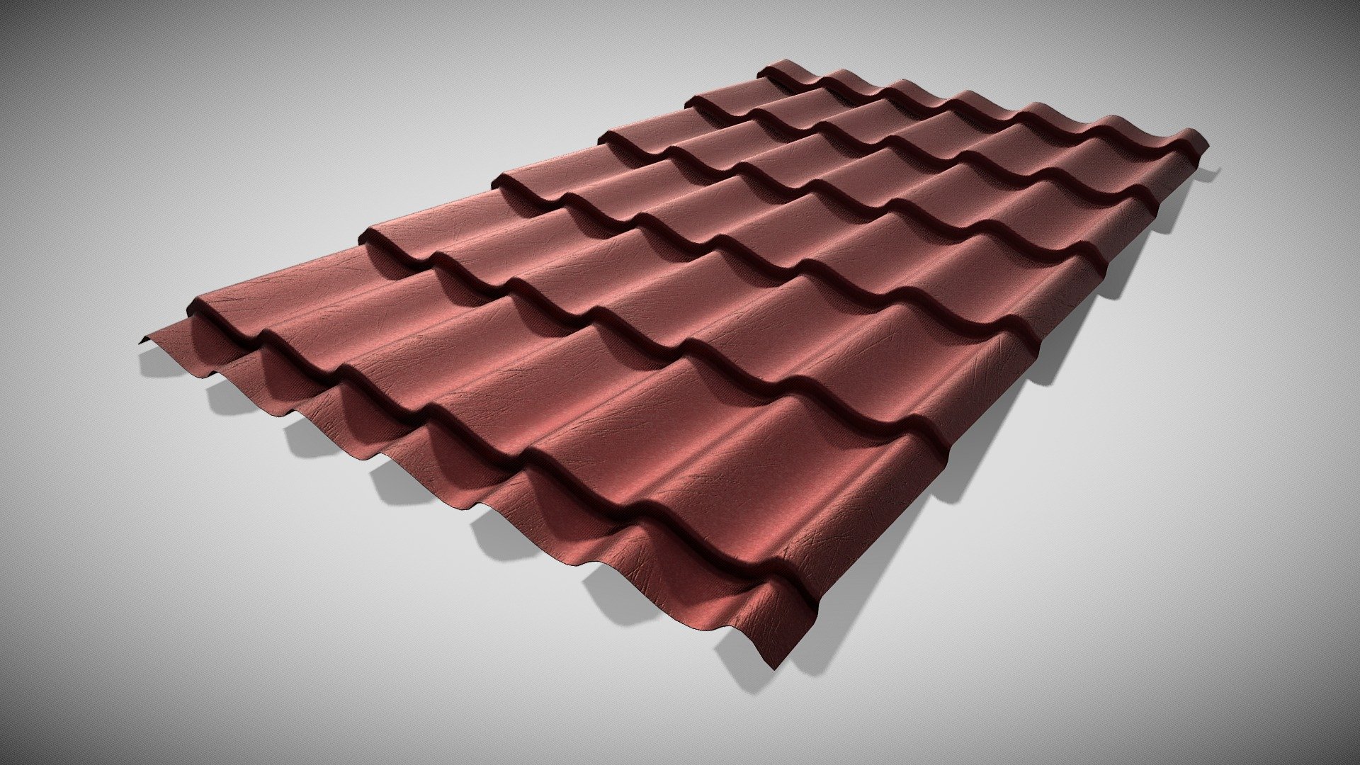 Alexxa cherry red tile metal roofing panel 3d model