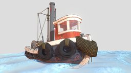 Stylized fishing boat