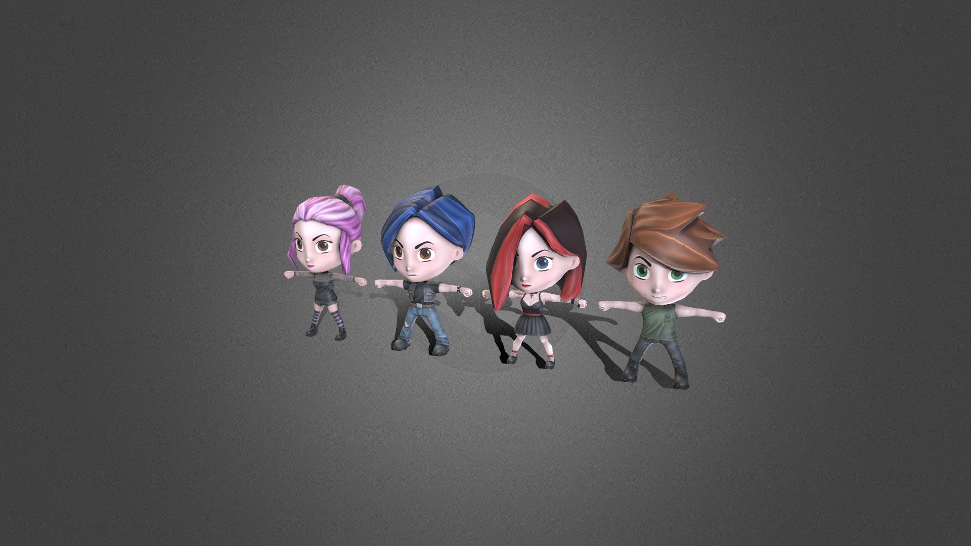 Chibi Charcters 3d model