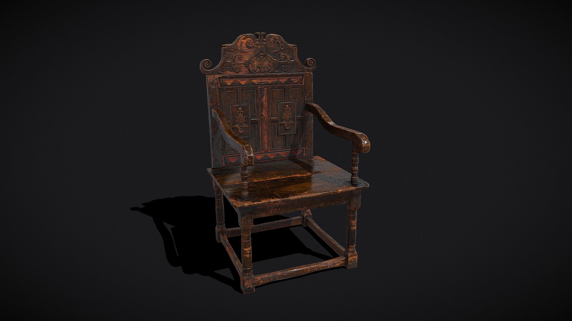 Antique Carved Chair 3d model