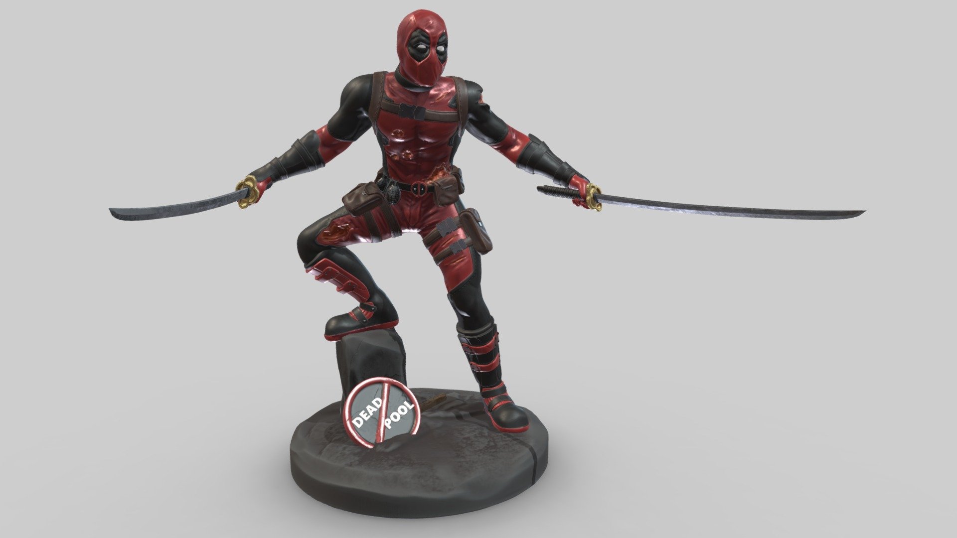 Dead Pool Low Poly Realistic 3d model