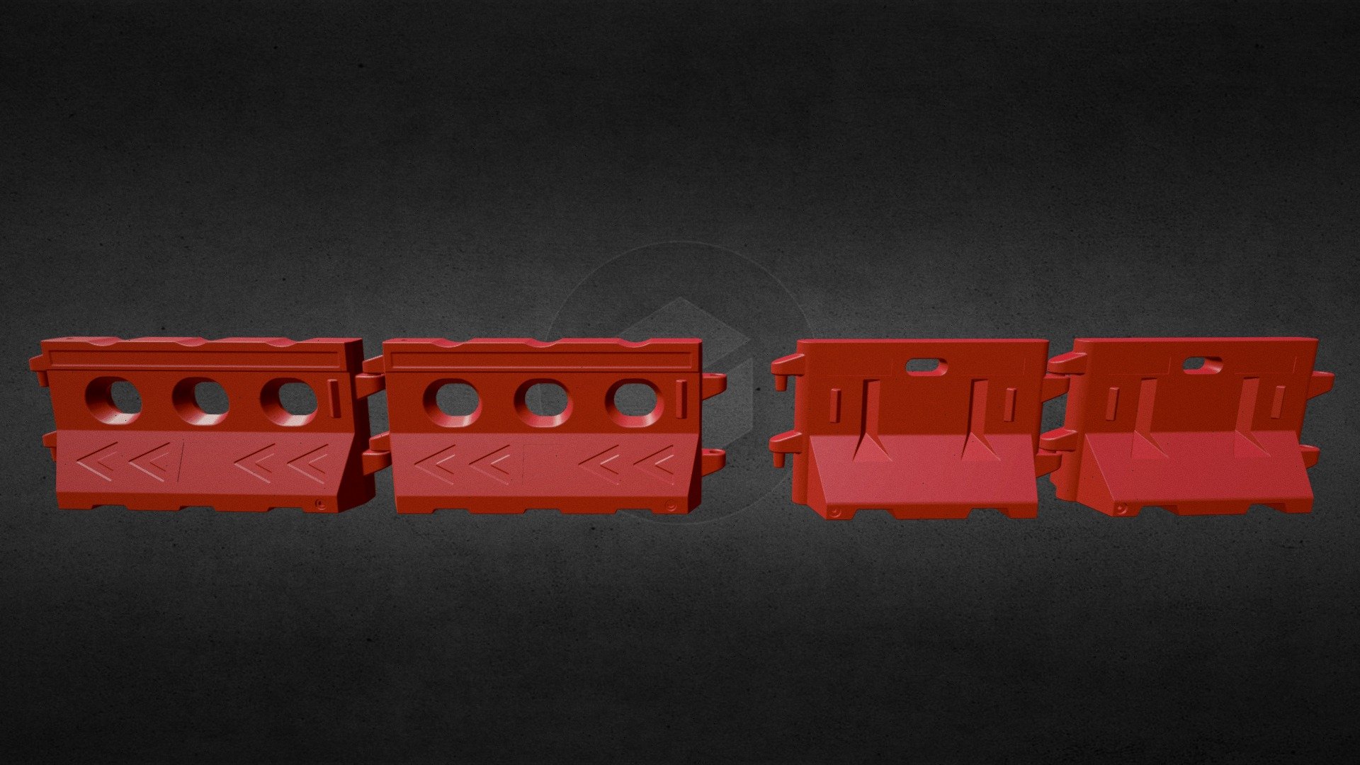 Road Barrier "MERAH PUTIH" Safety 3d model