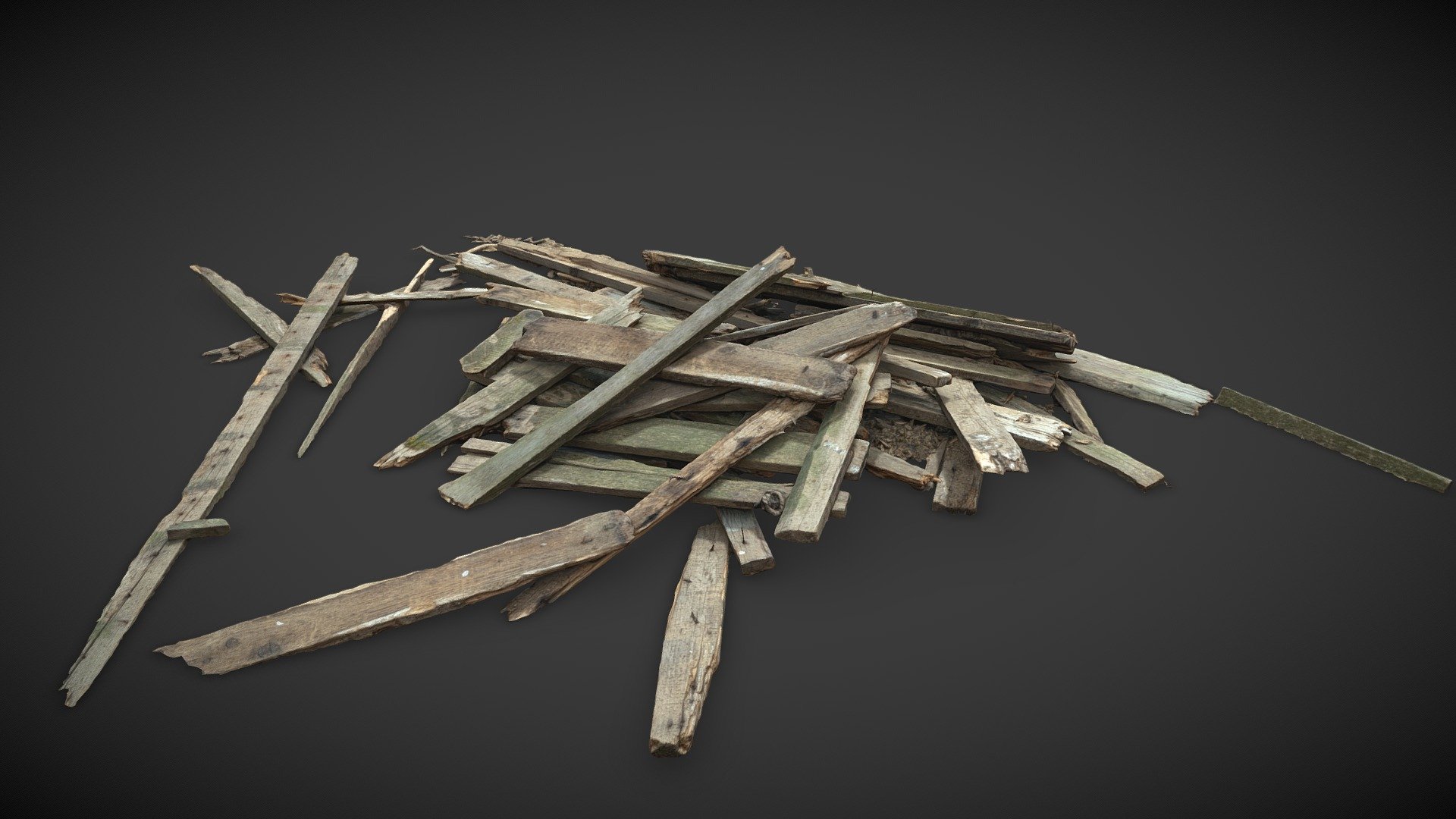 Old wooden planks 3d model