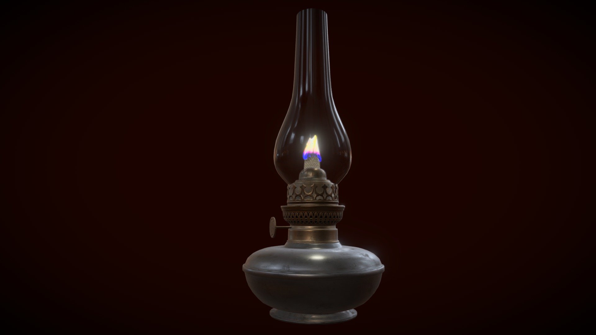 Victorian Kerosene Lamp 3d model