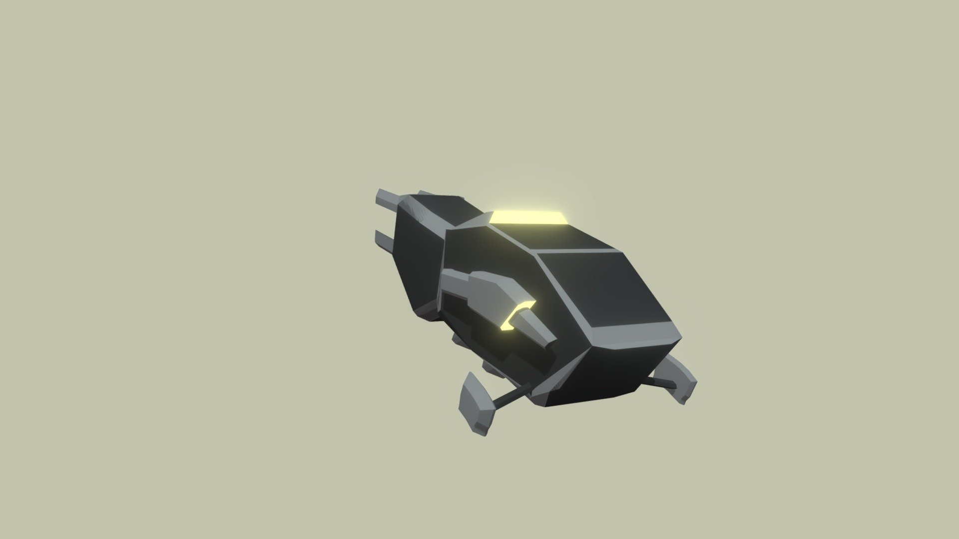 Drone Cyber Hover Bike Low-Poly 3d model