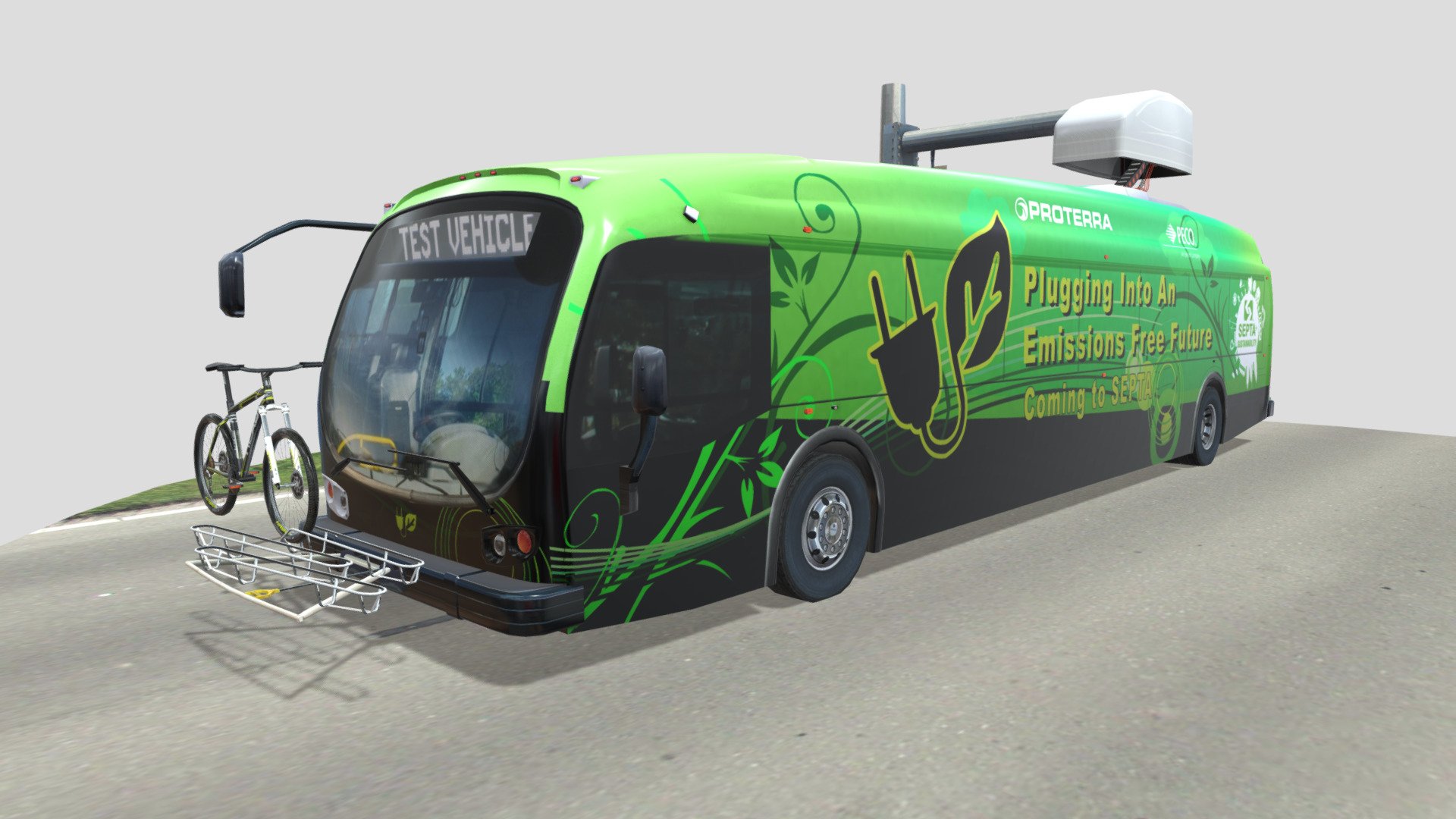 Proterra Catalyst Electric Bus Septa Green 3d model