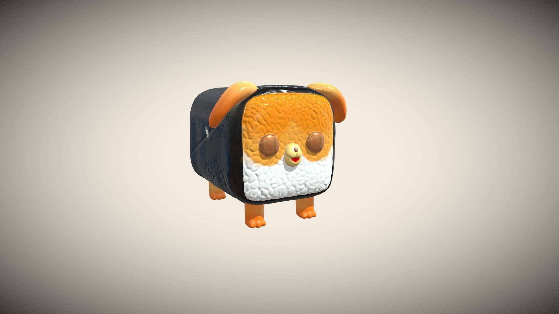 sushi dog 3d model