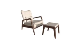 Bully Lounge Chair & Ottoman Beige