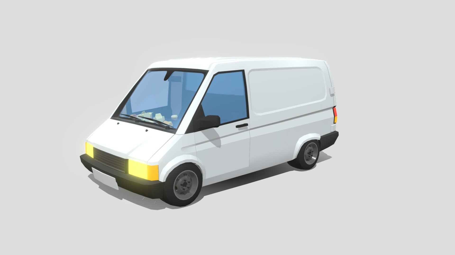 Low poly delivery van 3d model